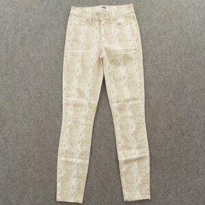 Paige Jeans Womens 25 Beige Hoxton Ankle Snake Print Stretch High Rise New